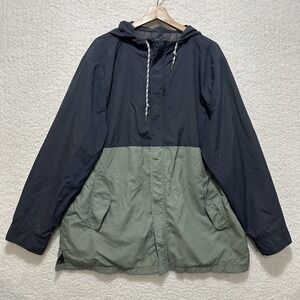 Pendleton Jacket Men's Navy Green Full Zip Button Drawstring Windbreaker Size XL